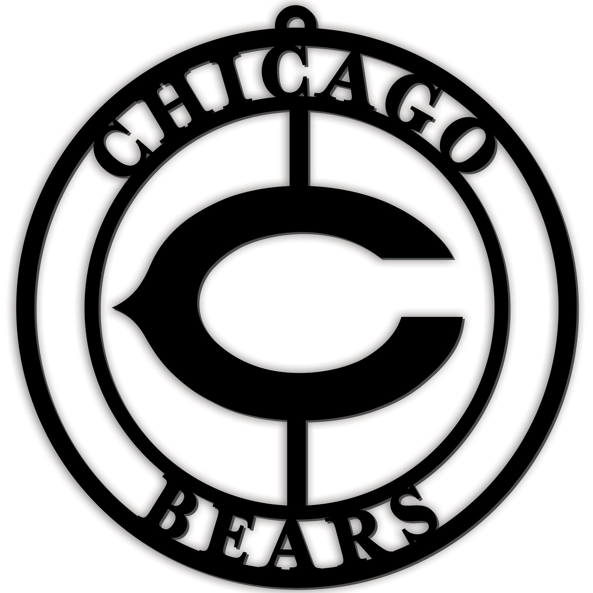 Black Chicago Bears 16'' Team Logo Cutout