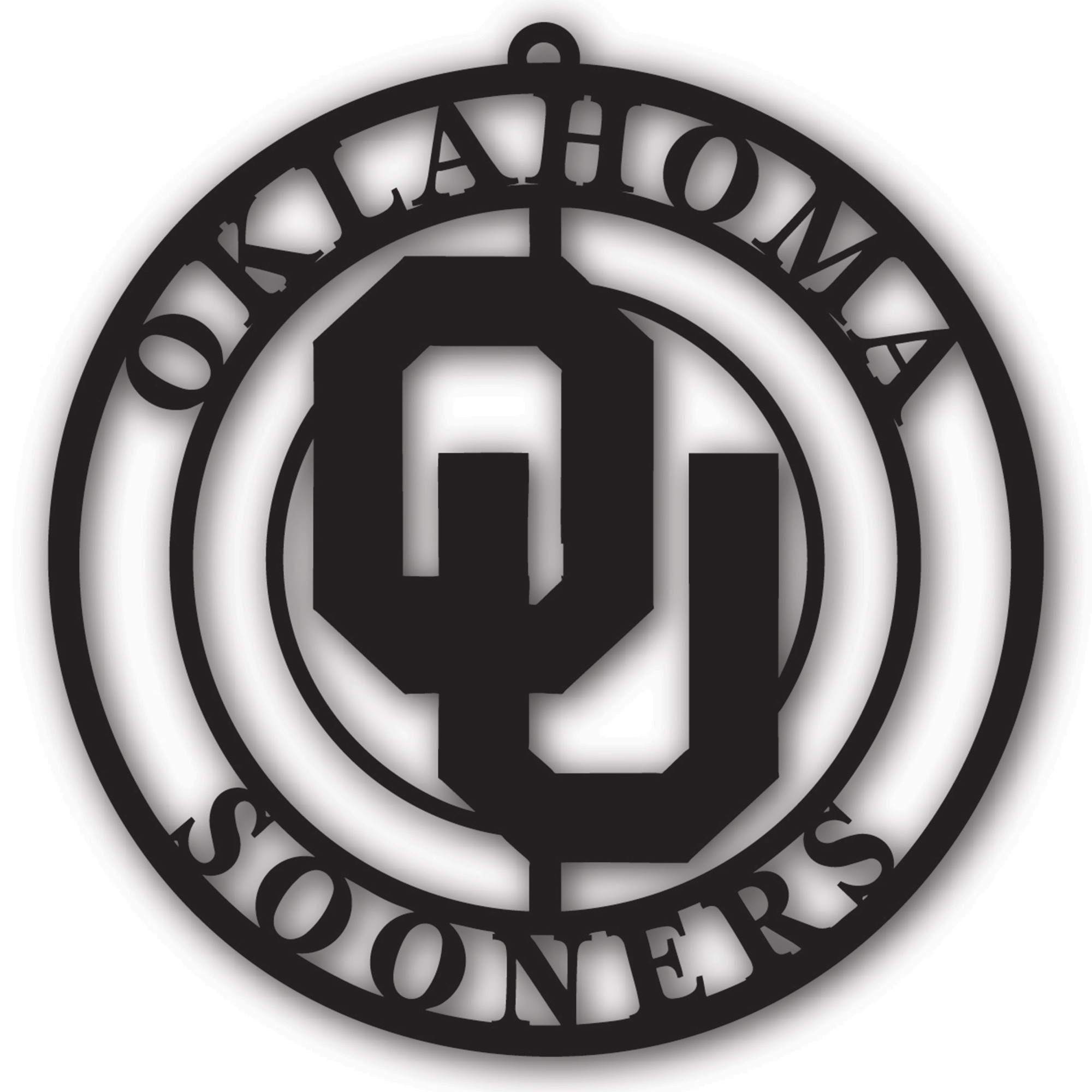 Black Oklahoma Sooners 16'' Team Logo Cutout