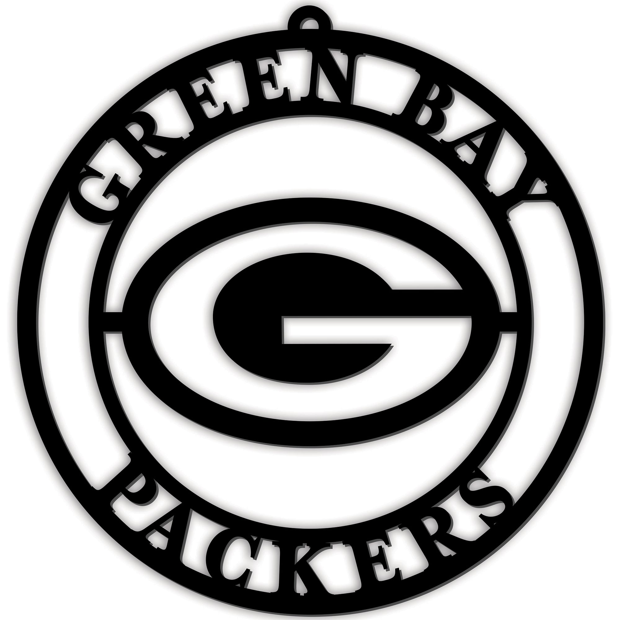 Black Green Bay Packers 16'' Team Logo Cutout