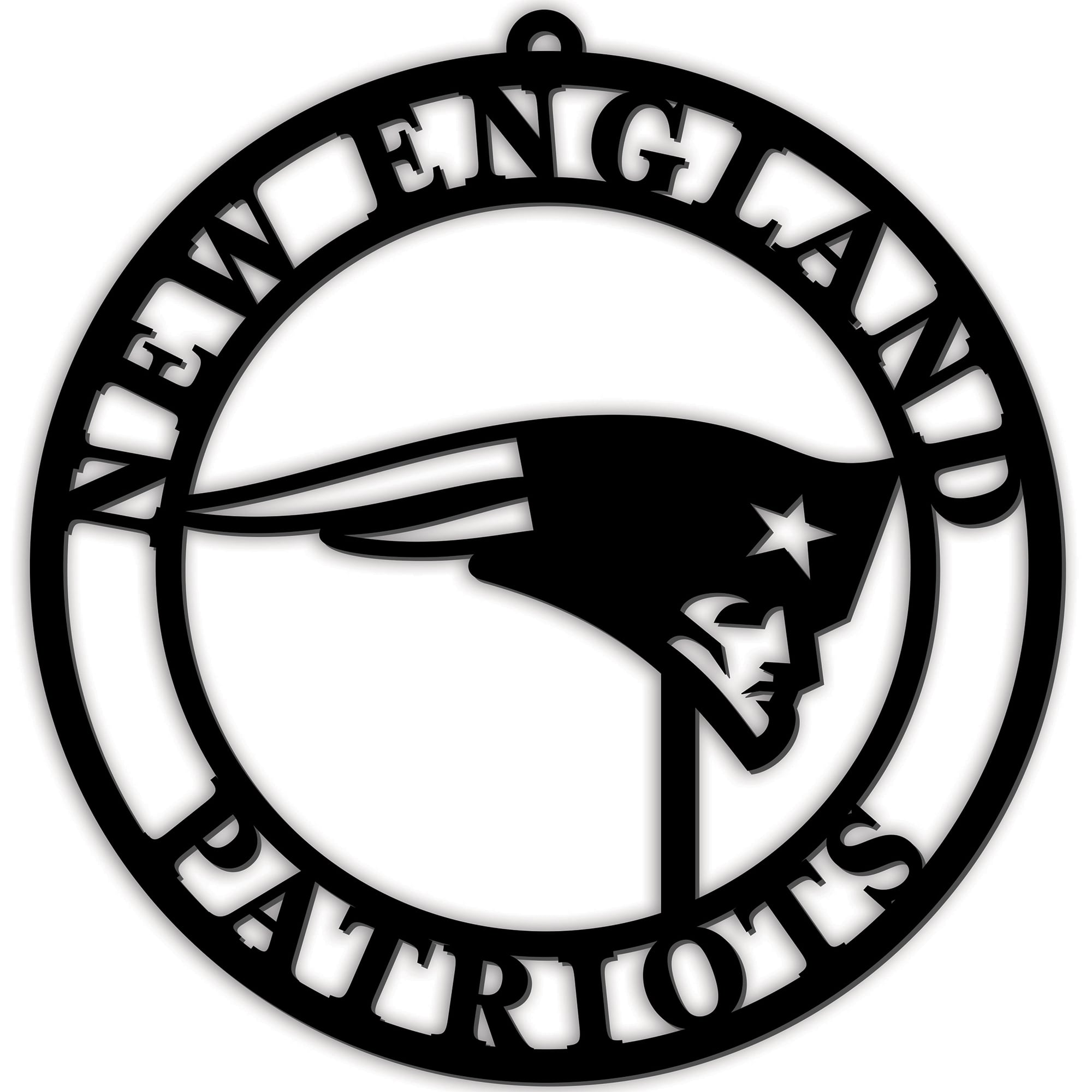 Black New England Patriots 16'' Team Logo Cutout