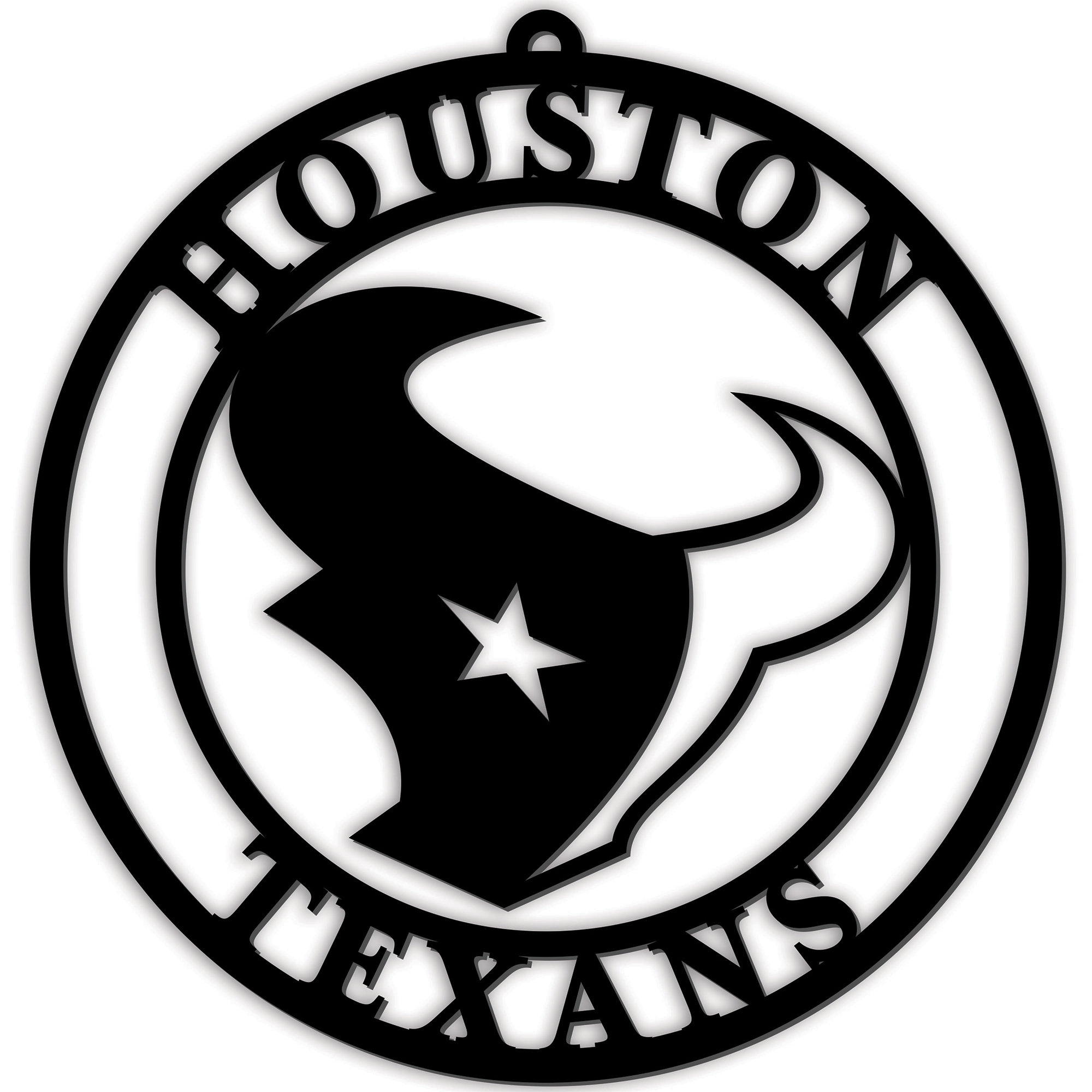 Black Houston Texans 16'' Team Logo Cutout