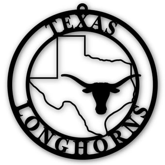 Black Texas Longhorns 16'' Team Logo Cutout