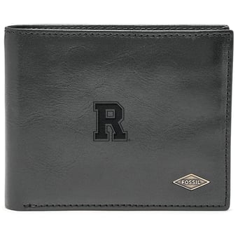 Men's Fossil Rochester Yellow Jackets Leather Ryan RFID Flip ID Bifold Wallet