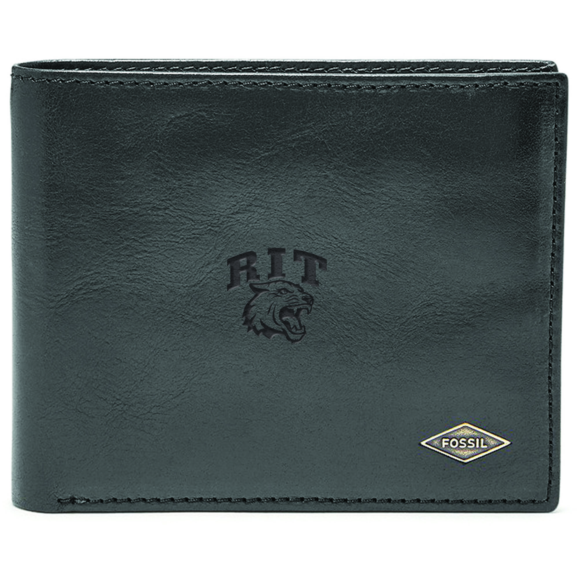 Men's Fossil Rochester Institute of Technology Tigers Leather Ryan RFID Flip ID Bifold Wallet
