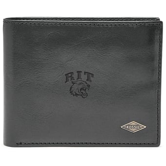 Men's Fossil Rochester Institute of Technology Tigers Leather Ryan RFID Flip ID Bifold Wallet