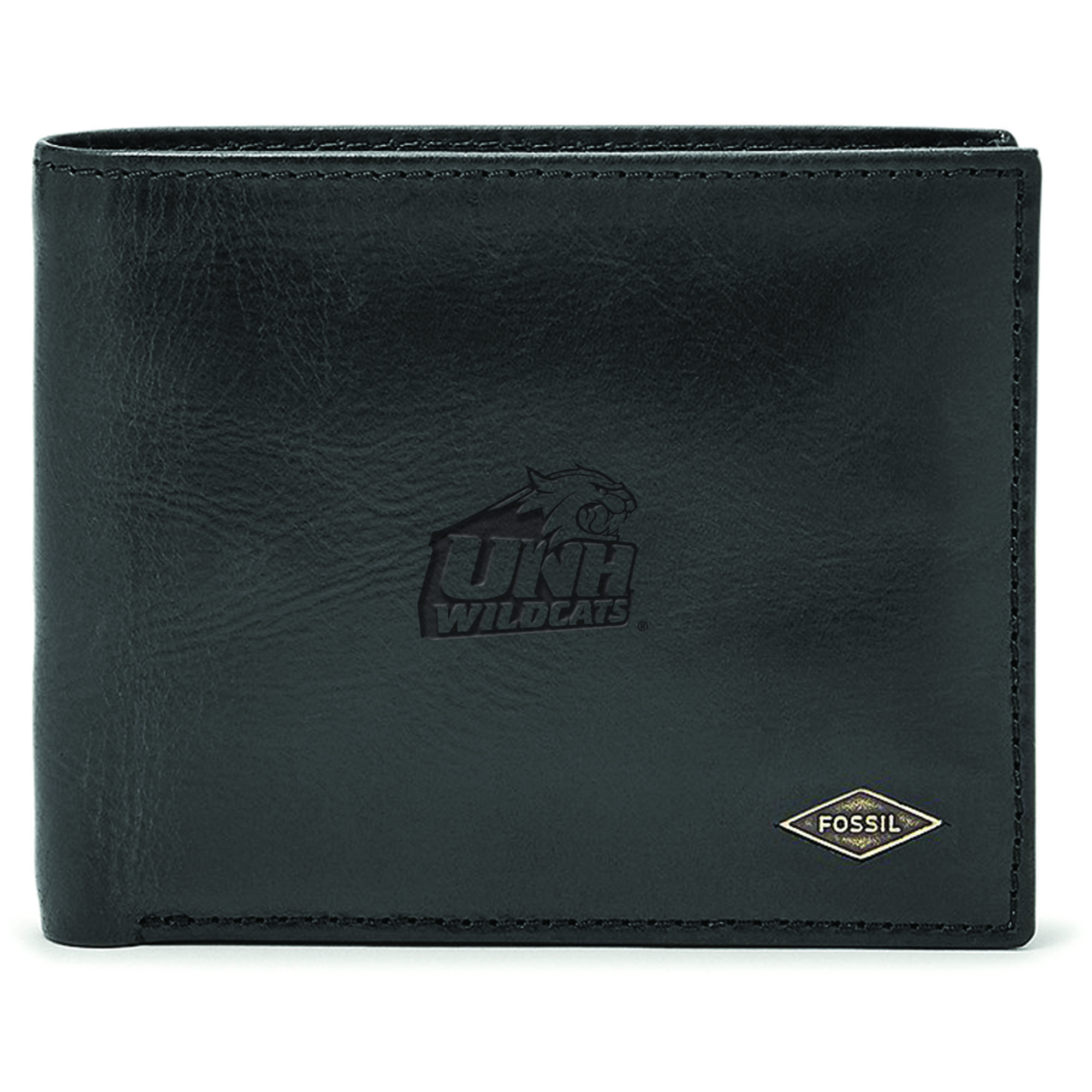 Men's Fossil Black New Hampshire Wildcats Leather Ryan RFID Passcase Wallet