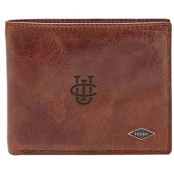 Men's Fossil Brown UC Irvine Anteaters Leather Ryan RFID Flip ID Bifold Wallet