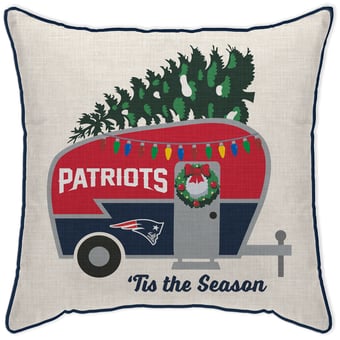 New England Patriots 18'' x 18'' Holiday Camper Décor Pillow