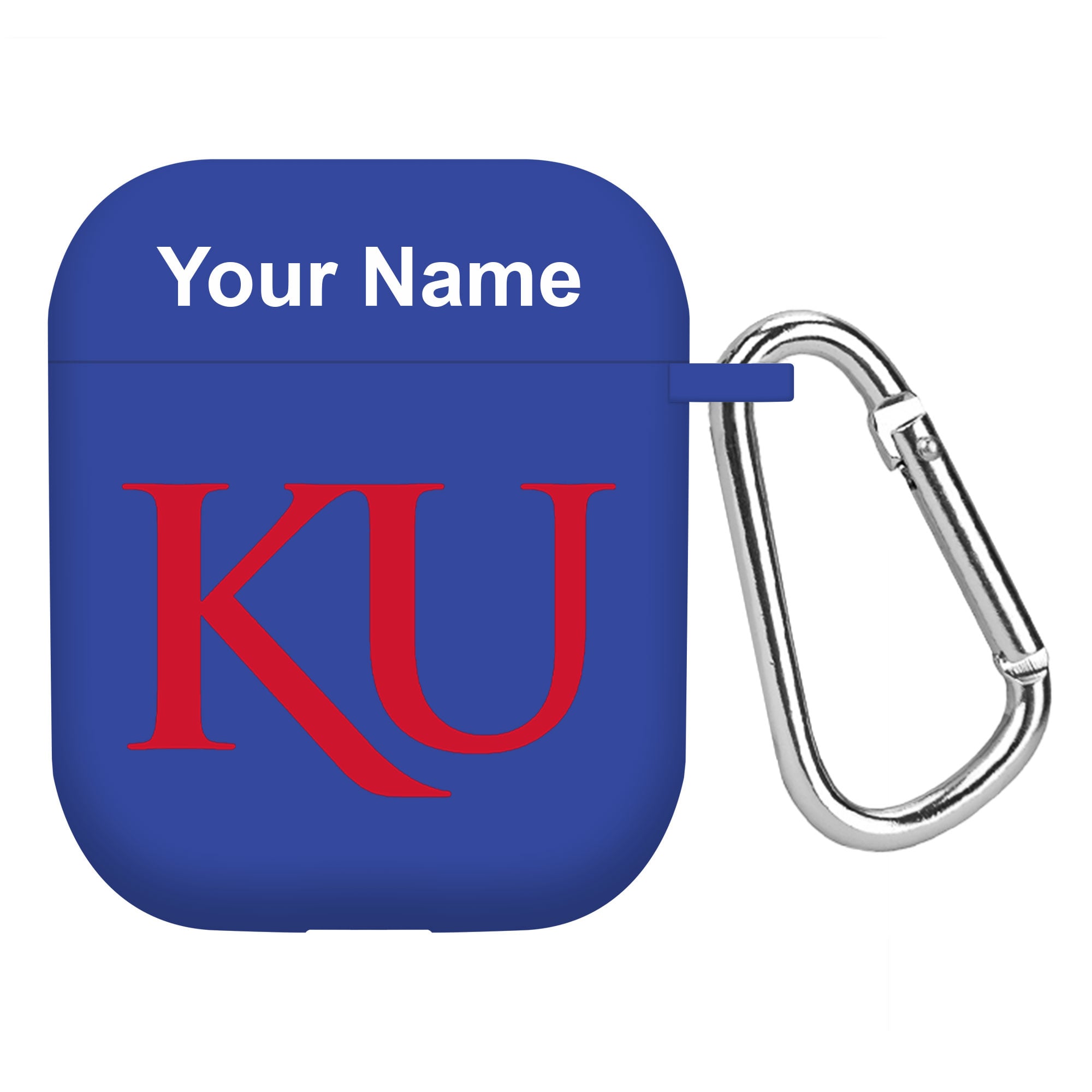 Royal Kansas Jayhawks Personalized AirPods Case Cover