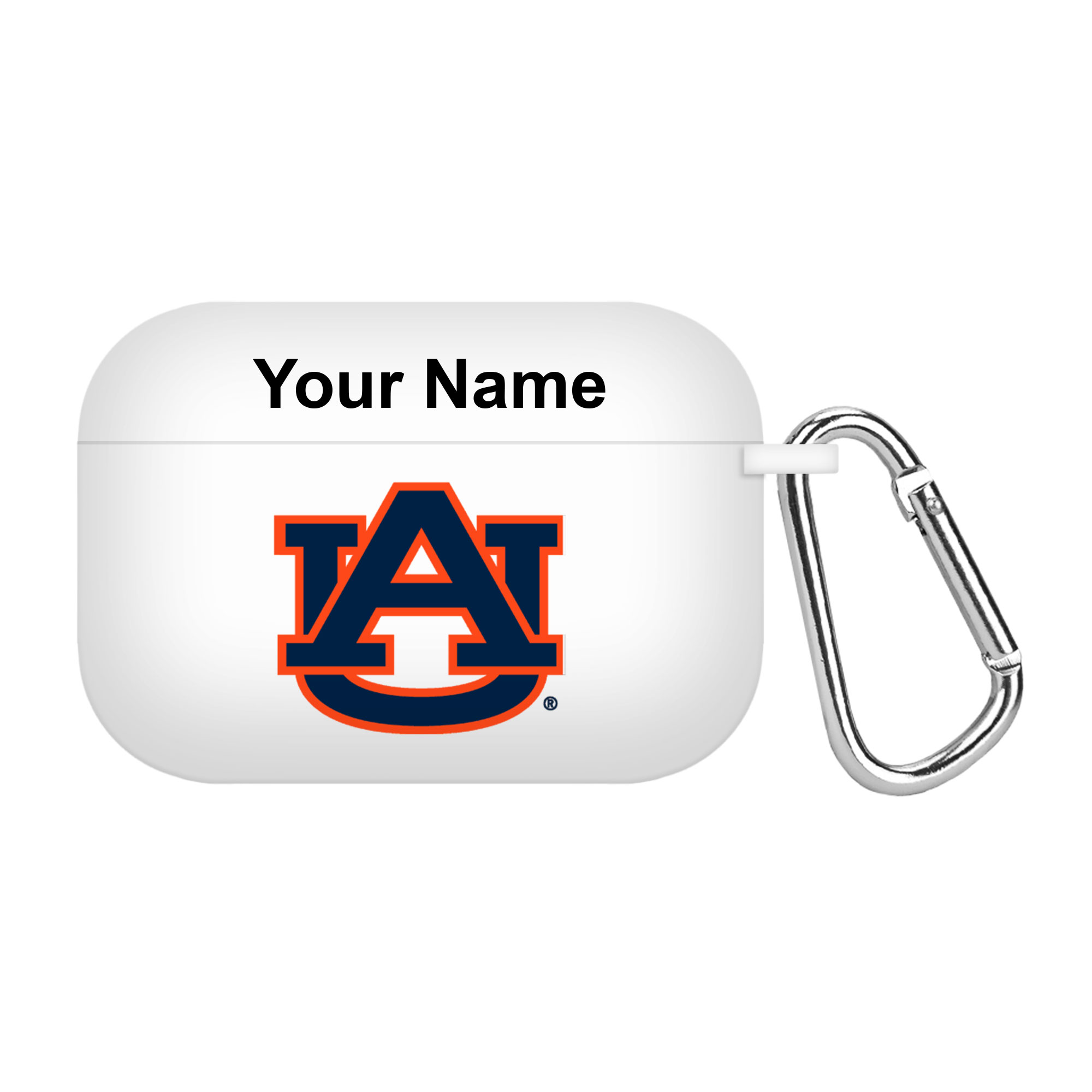 White Auburn Tigers Personalized AirPods Pro Case Cover