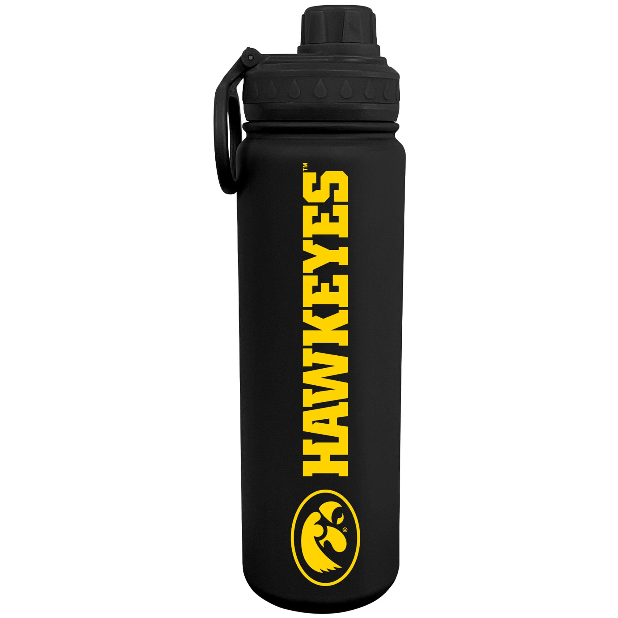 Black Iowa Hawkeyes 24oz. Logo Stainless Sport Bottle