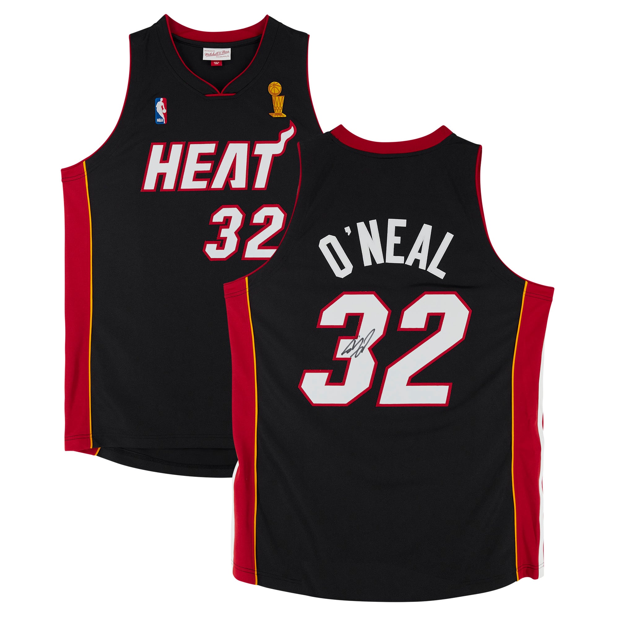 Shaquille O'Neal Miami Heat Autographed Mitchell & Ness with Trophy Patch 2005-06 Authentic Jersey