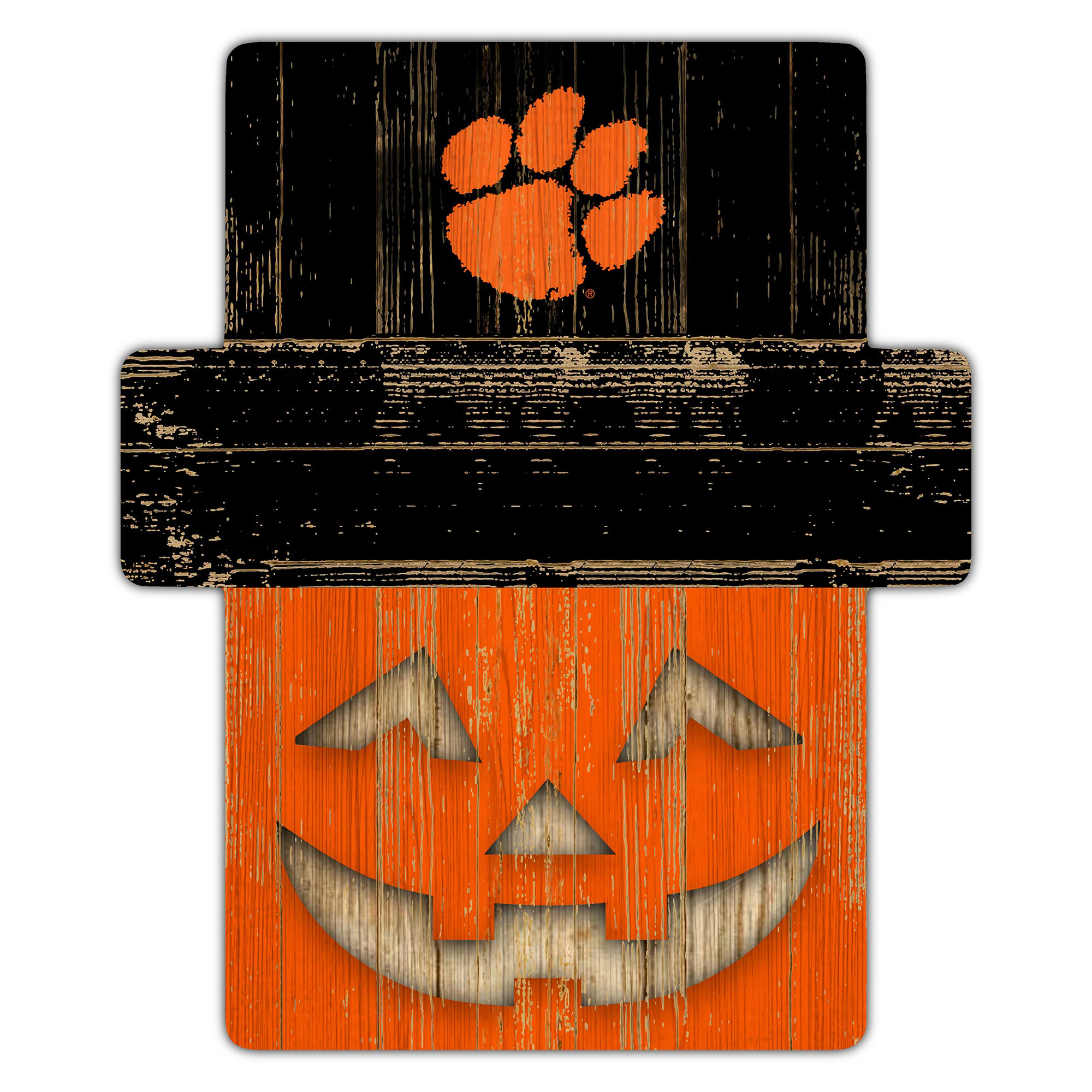 Clemson Tigers 12" x 12" Jack-O-Lantern Display