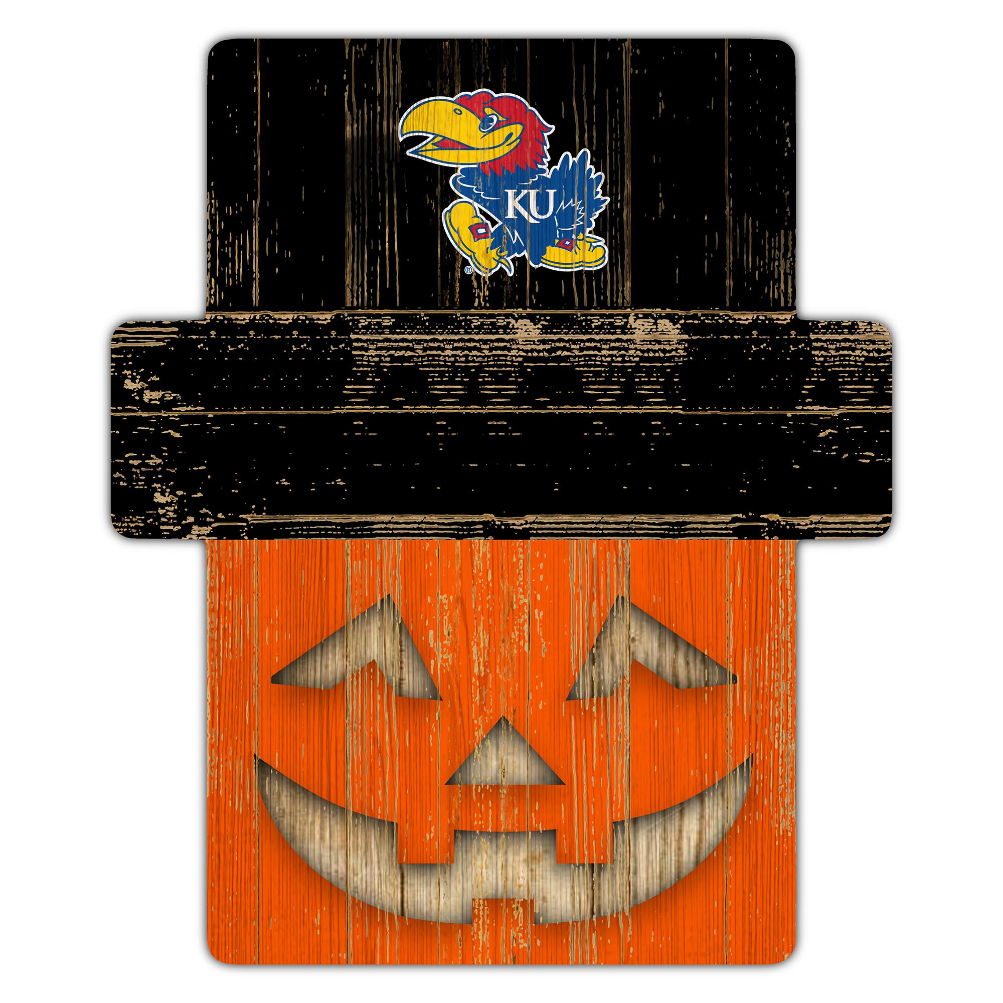 Kansas Jayhawks 12" x 12" Jack-O-Lantern Display