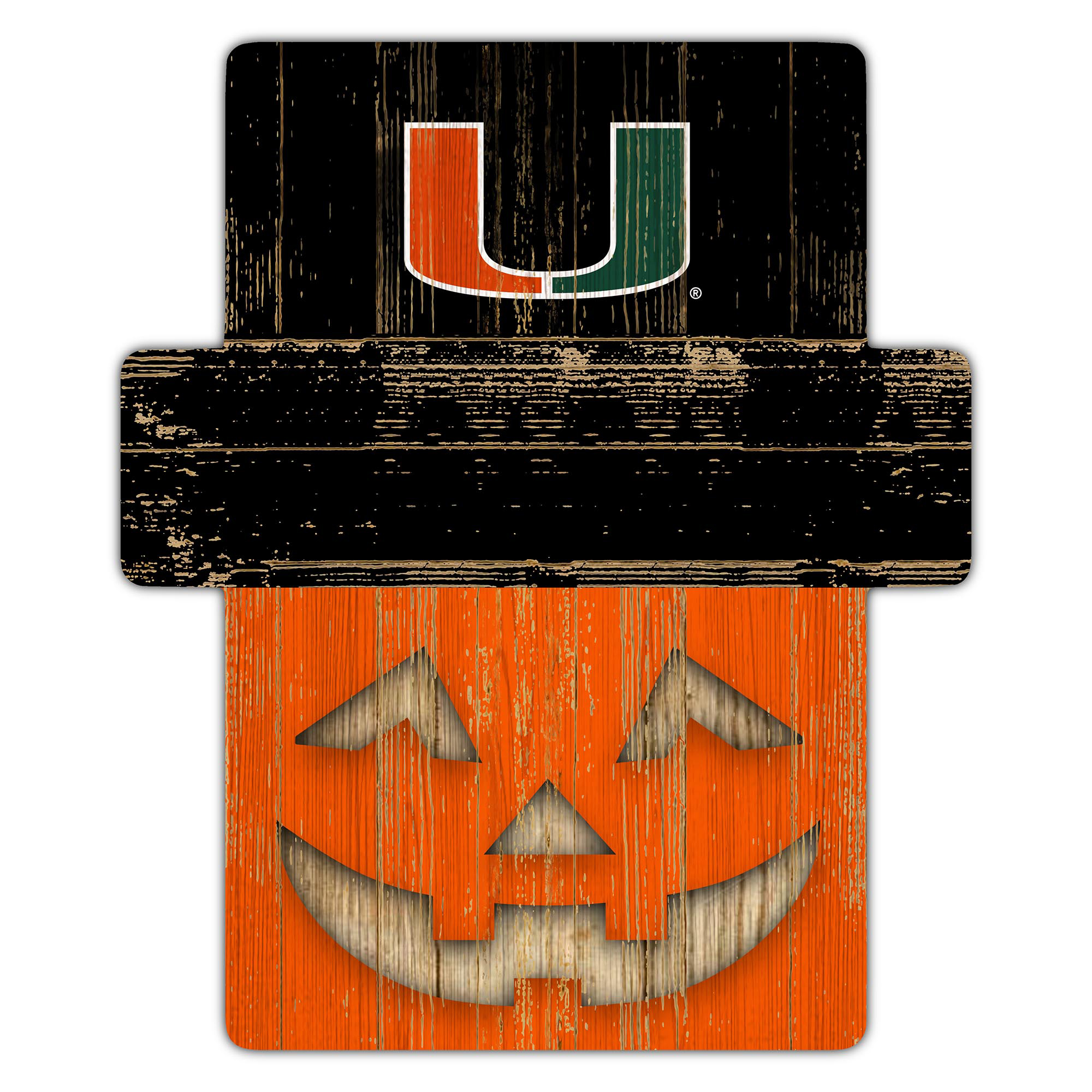 Miami Hurricanes 12" x 12" Jack-O-Lantern Display