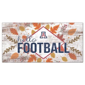White Arizona Wildcats 6'' x 12'' Hello Football Wall Art