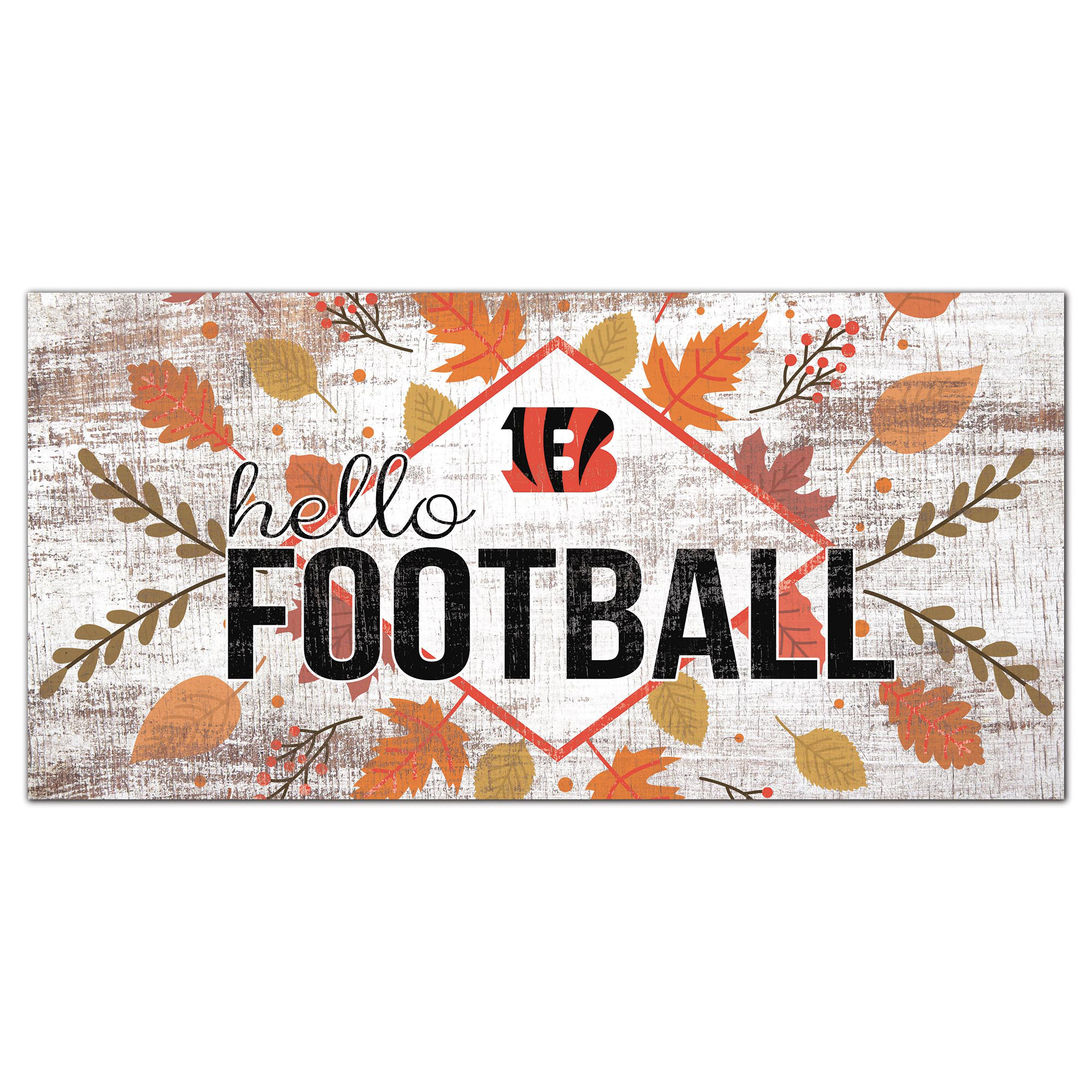 Cincinnati Bengals 6'' x 12'' Hello Football Wall Art