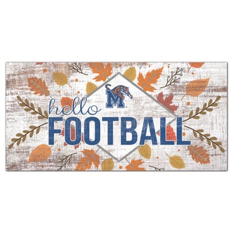 White Memphis Tigers 6'' x 12'' Hello Football Wall Art