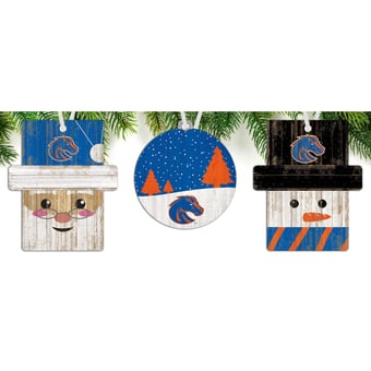 Boise State Broncos 3-Pack Ornament Set