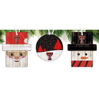 Texas Tech Red Raiders 3-Pack Ornament Set