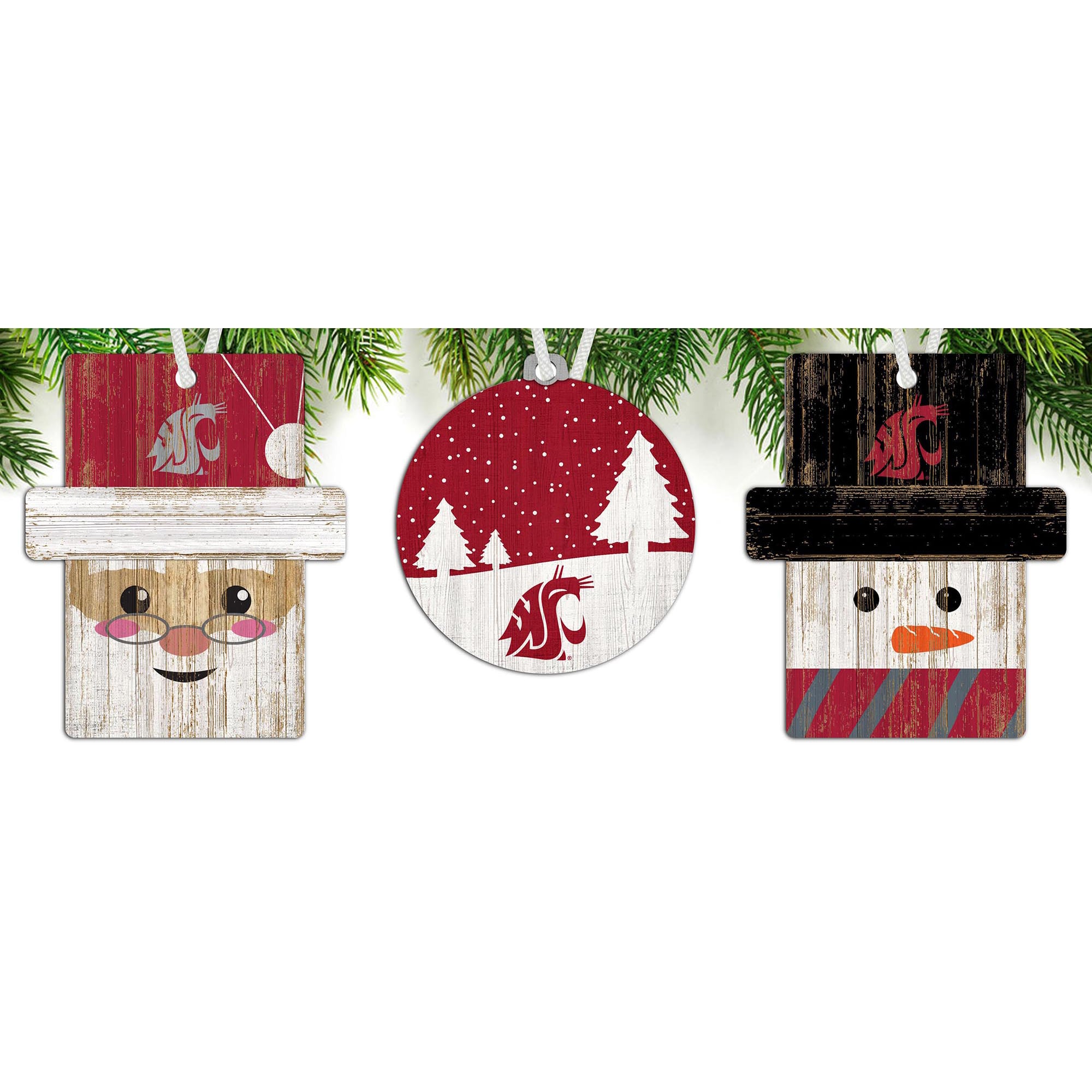 Washington State Cougars 3-Pack Ornament Set