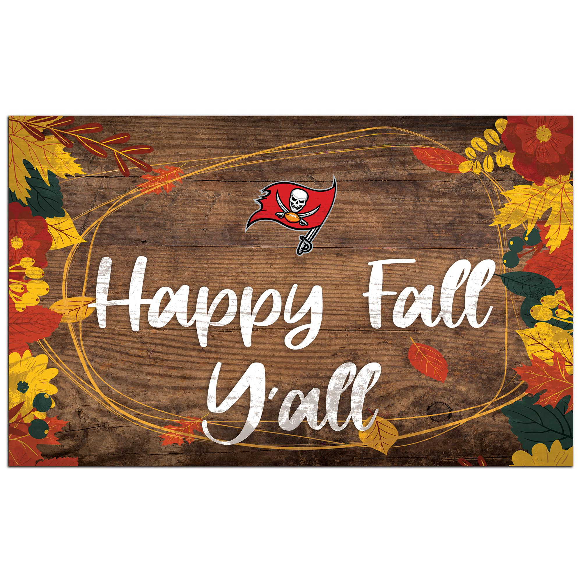 Tampa Bay Buccaneers 11'' x 19'' Happy Fall Y'all Sign