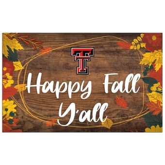 Texas Tech Red Raiders 11'' x 19'' Happy Fall Y'all Sign