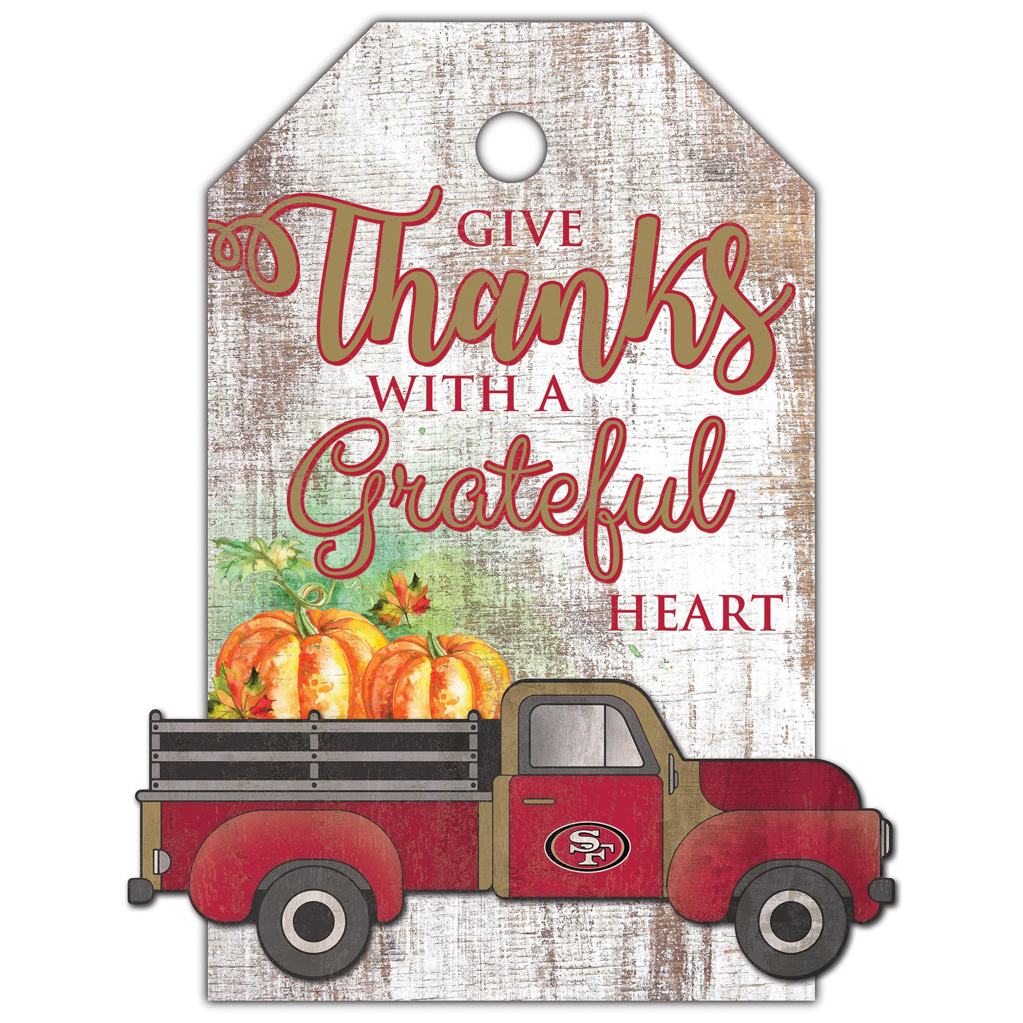San Francisco 49ers 11'' x 19'' Gift Tag Truck Sign