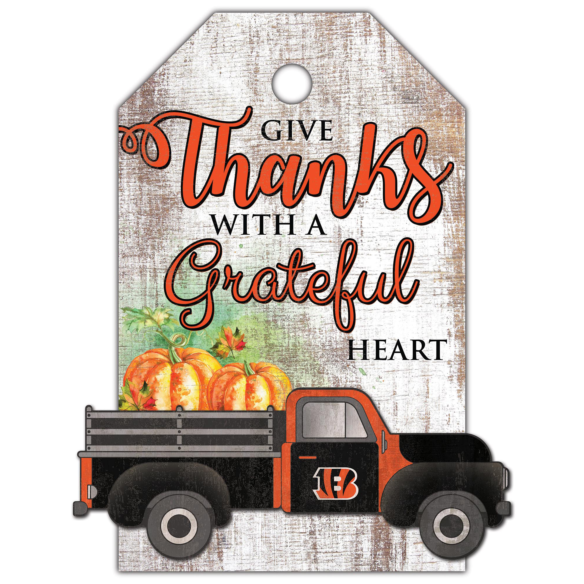 Cincinnati Bengals 11'' x 19'' Gift Tag Truck Sign