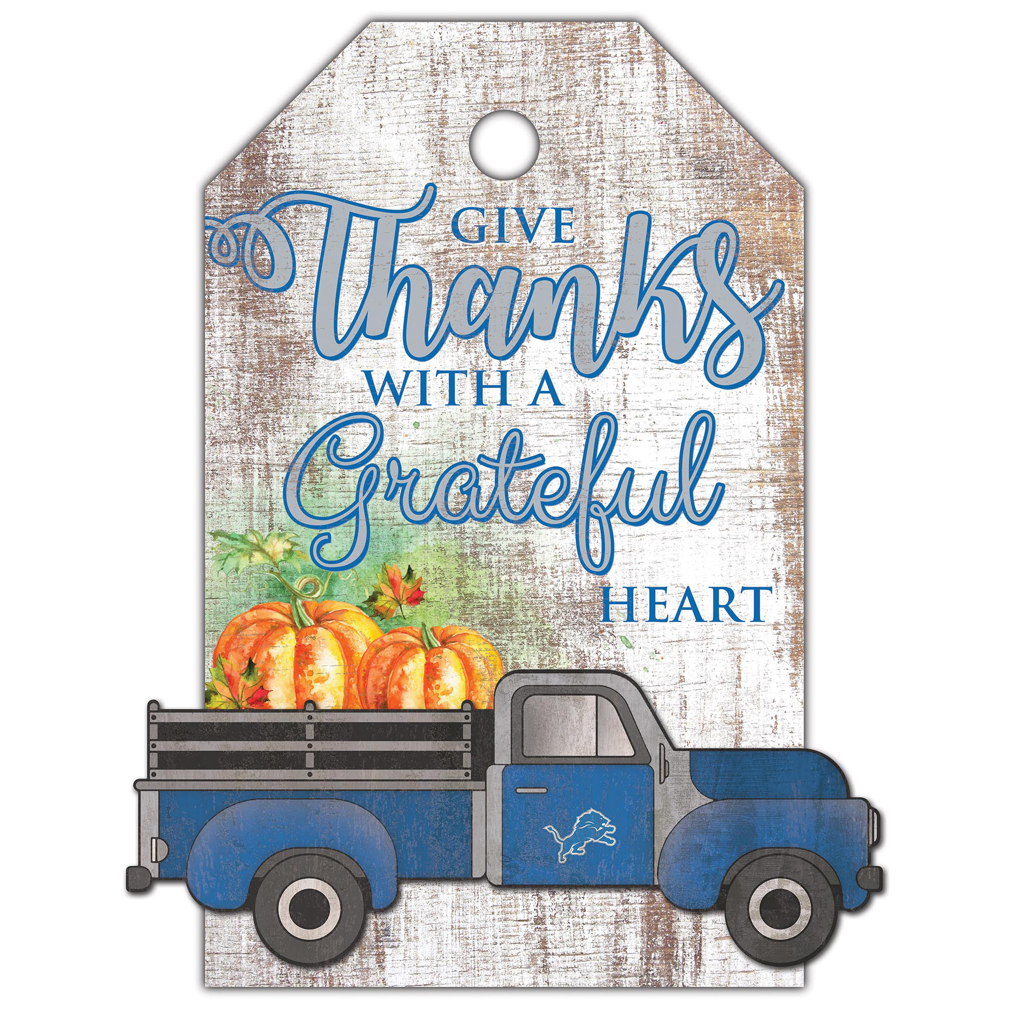 Detroit Lions 11'' x 19'' Gift Tag Truck Sign