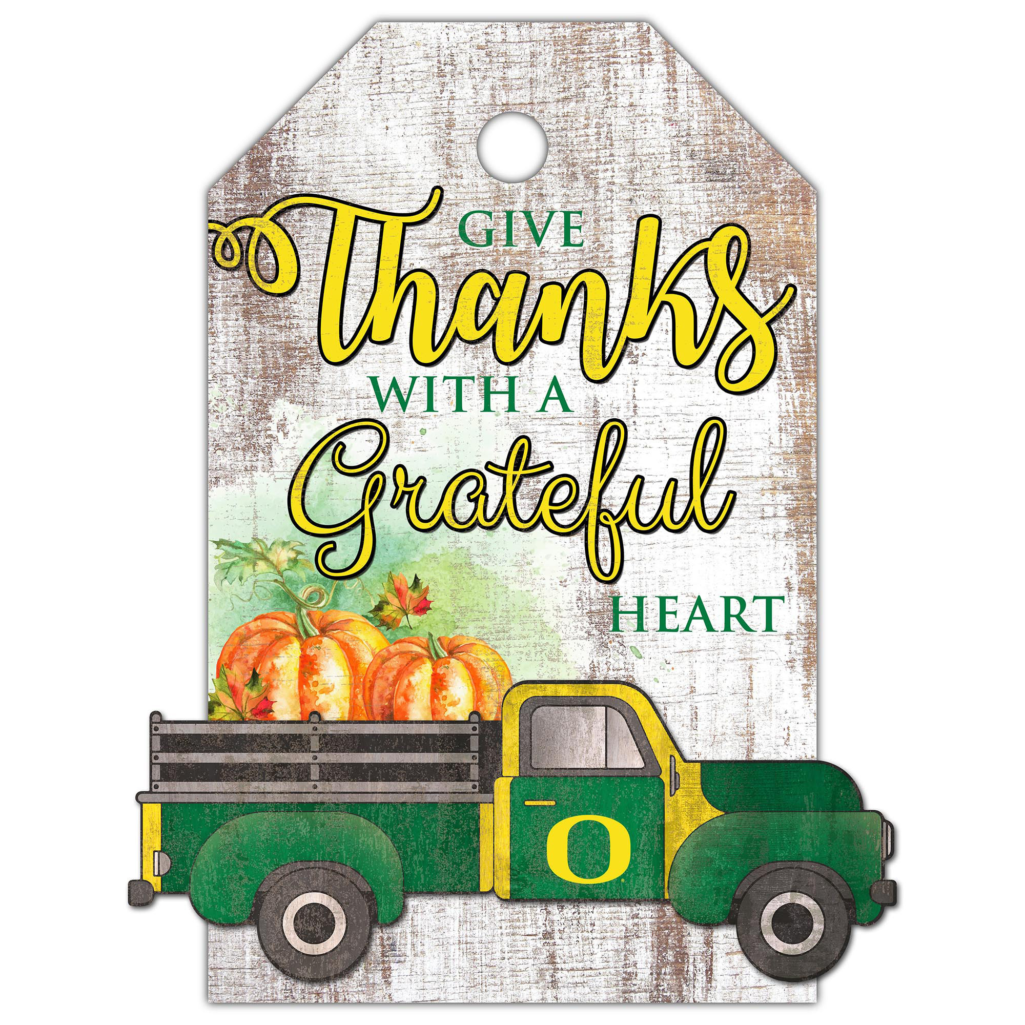 Oregon Ducks 11'' x 19'' Gift Tag Truck Sign