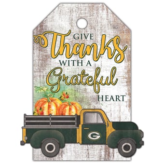 Green Bay Packers 11'' x 19'' Gift Tag Truck Sign