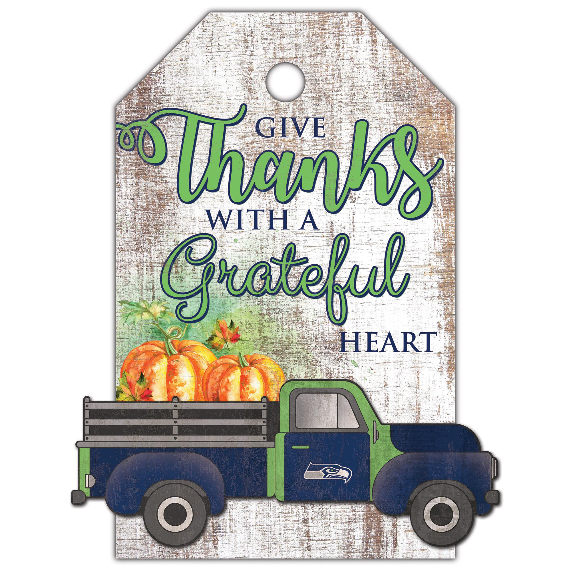 Seattle Seahawks 11'' x 19'' Gift Tag Truck Sign