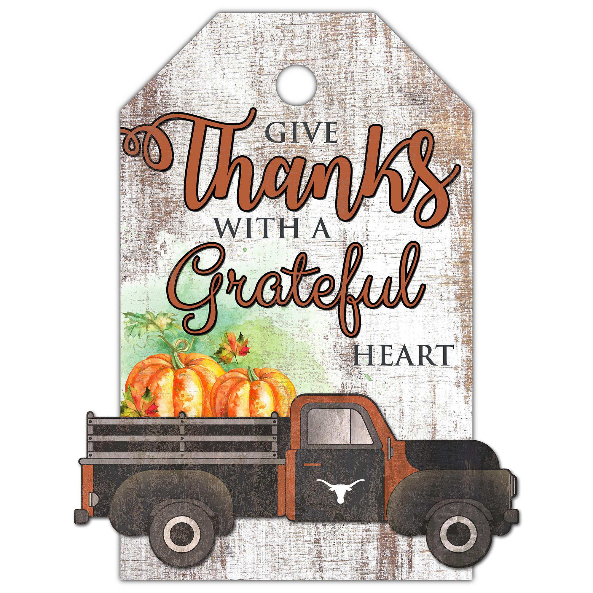 Texas Longhorns 11'' x 19'' Gift Tag Truck Sign
