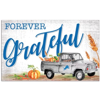 Detroit Lions 11" x 19" Forever Grateful Sign
