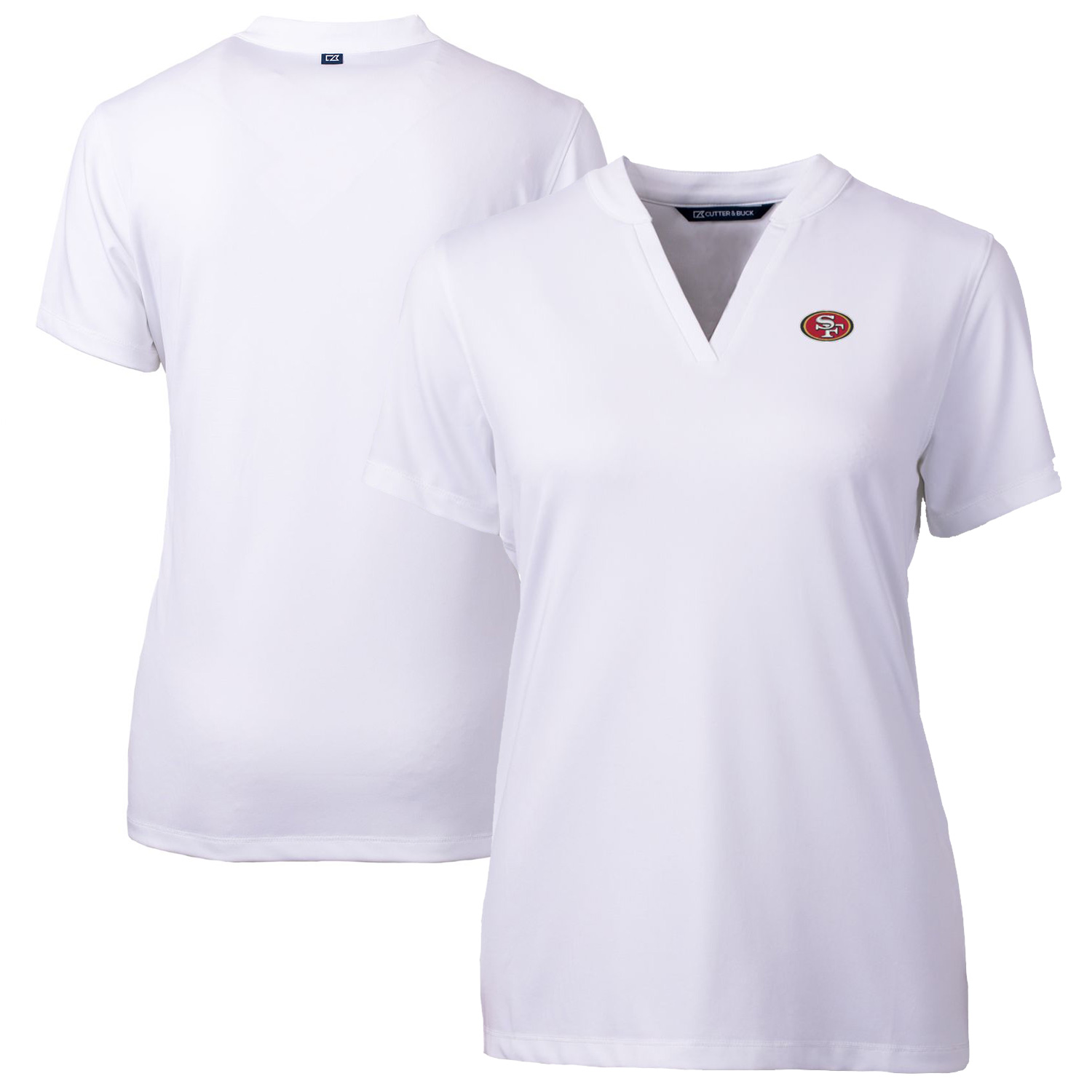Women's Cutter & Buck White San Francisco 49ers Forge Stretch Blade Polo