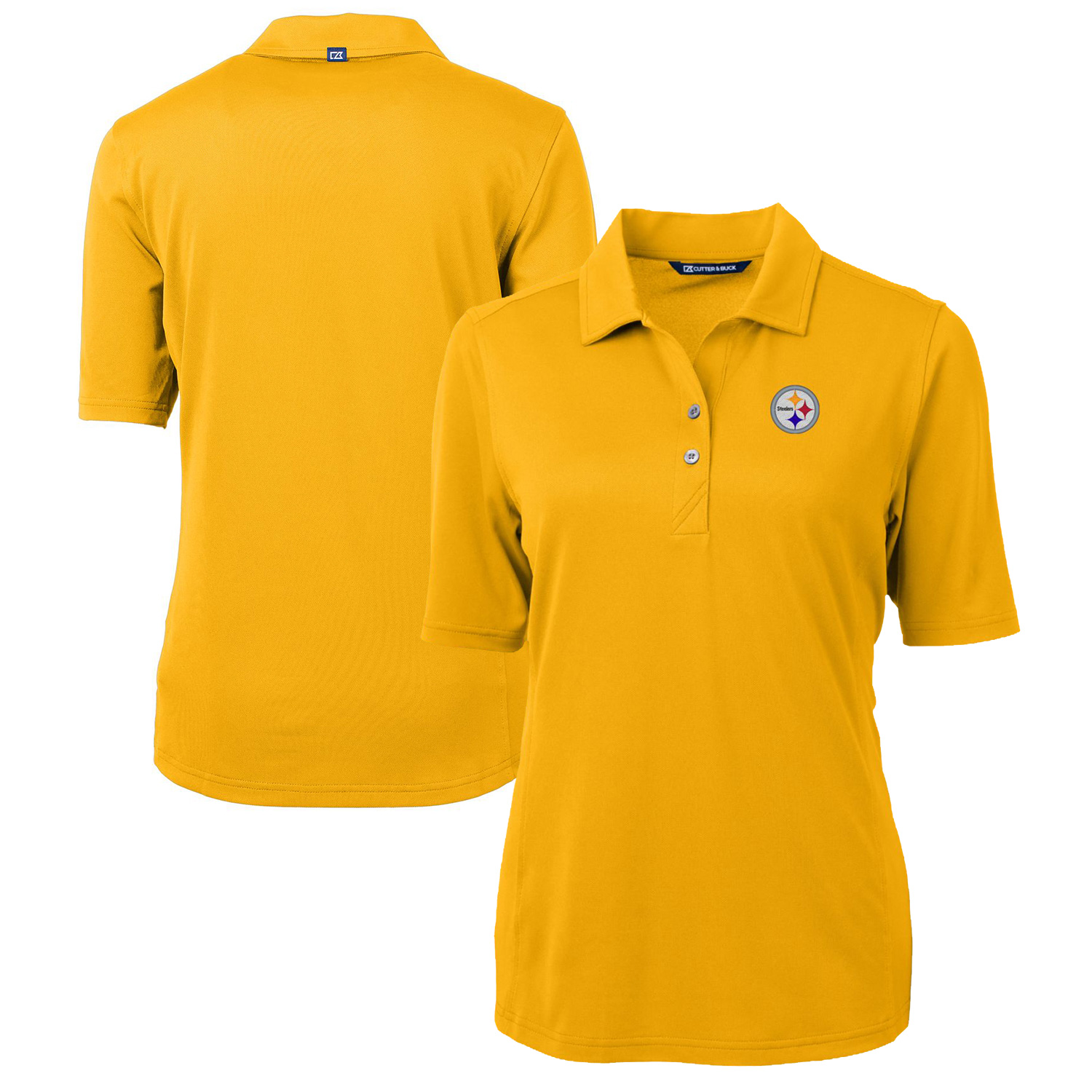 Women's Cutter & Buck Gold Pittsburgh Steelers Virtue Eco Pique Recycled Polo