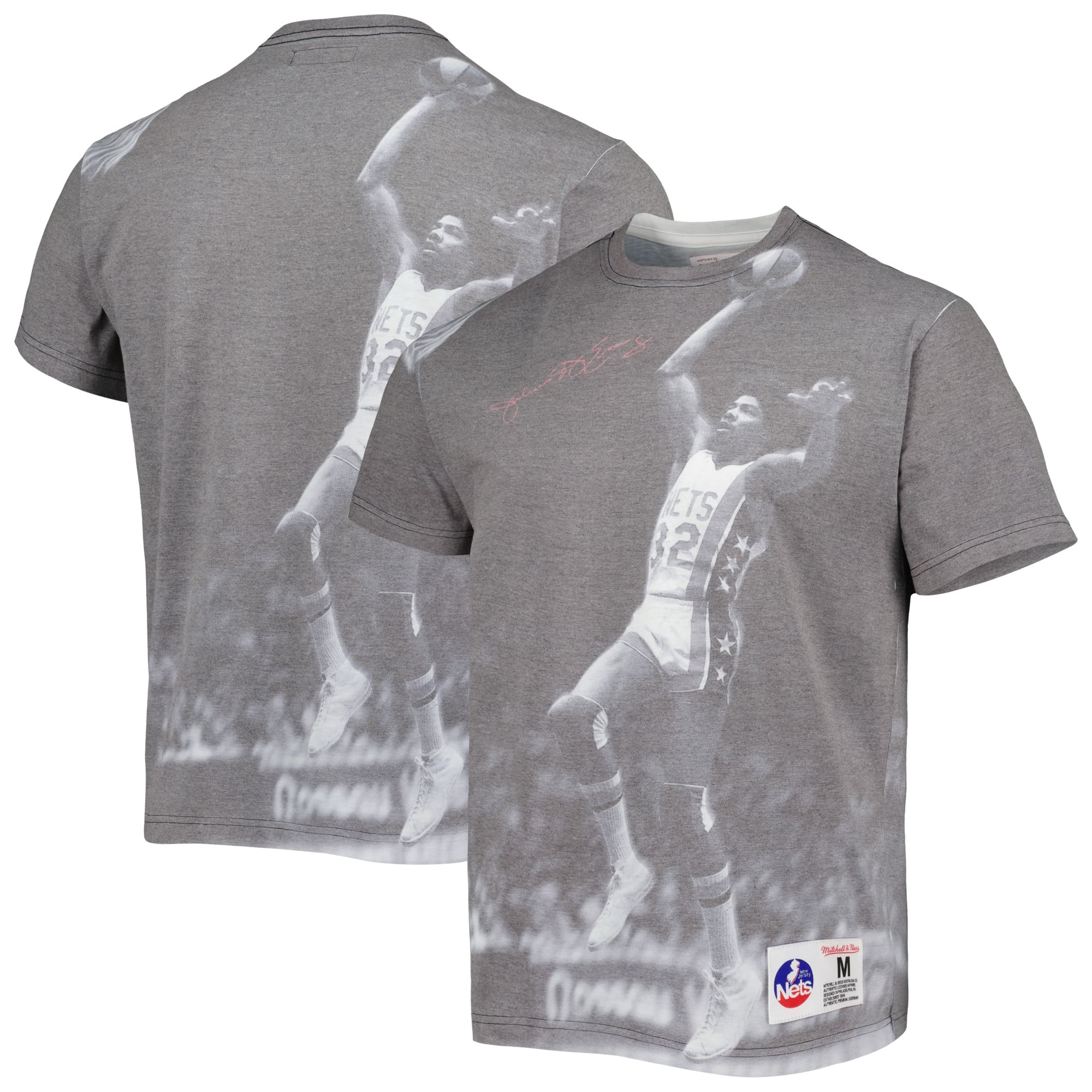 Men's Mitchell & Ness Julius Erving Heather Gray New York Nets Above The Rim T-Shirt