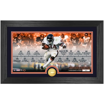 Highland Mint Walter Payton Chicago Bears 12'' x 20'' Timeline Pano Photo Mint