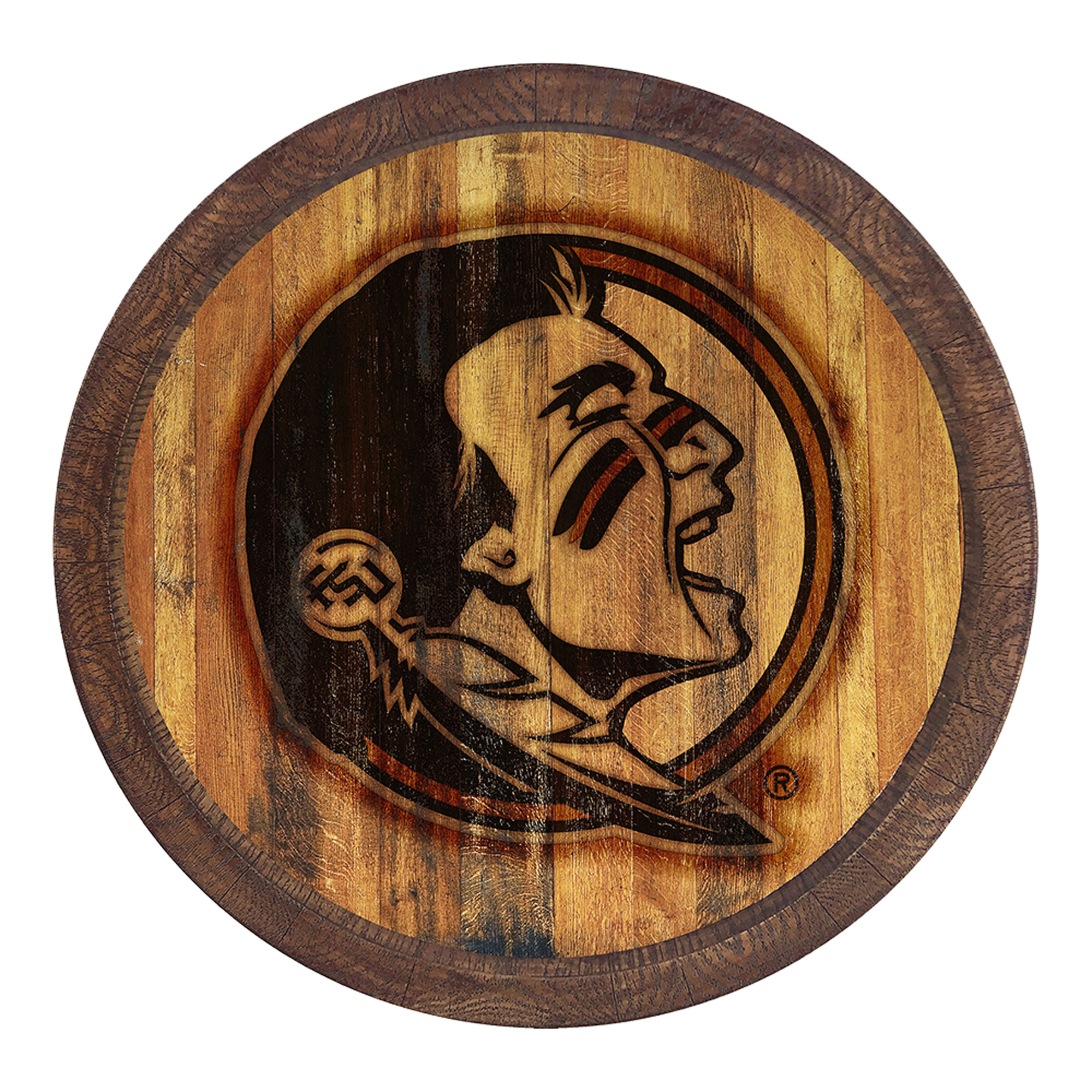 Brown Florida State Seminoles Branded Faux Barrel Top Sign
