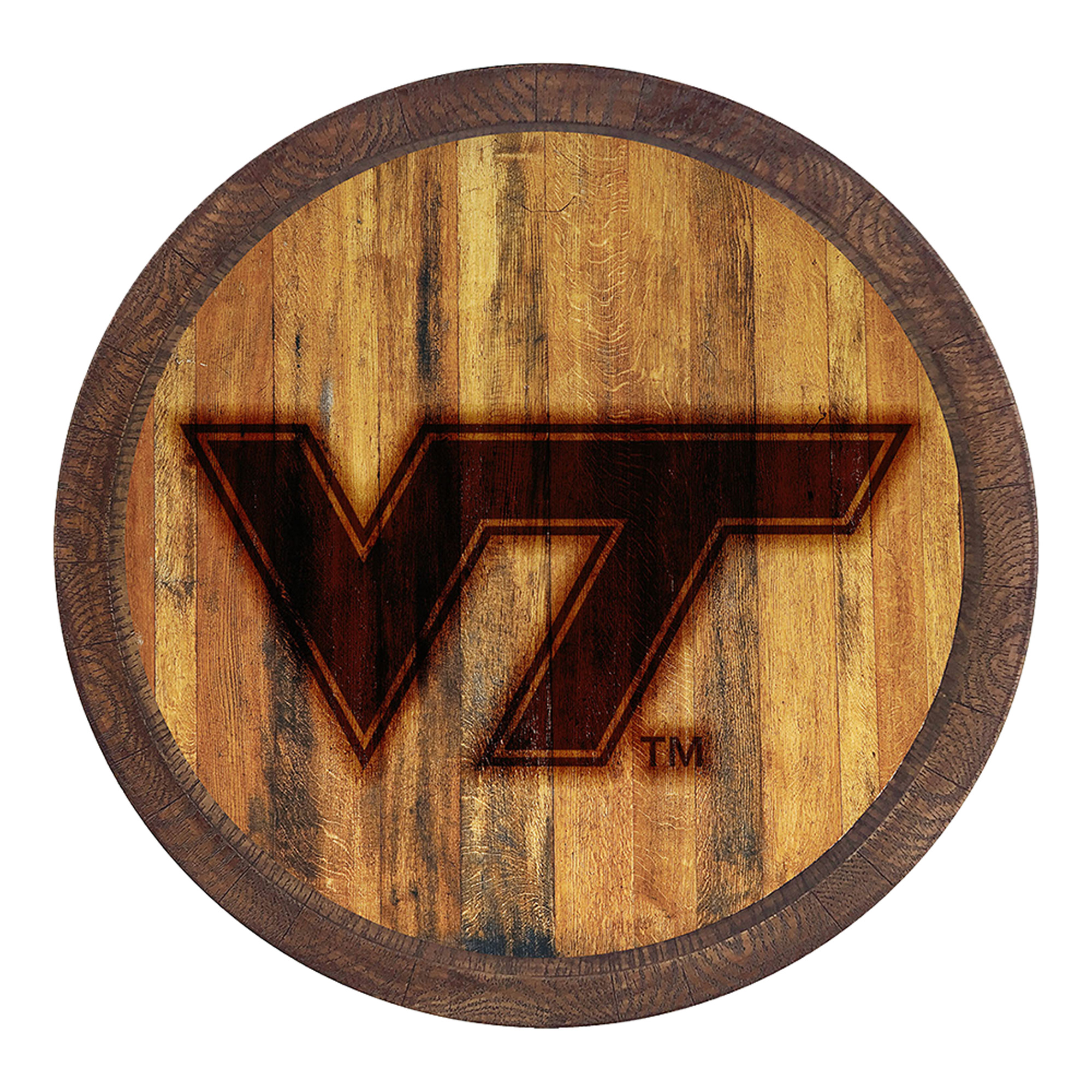Brown Virginia Tech Hokies Branded Faux Barrel Top Sign