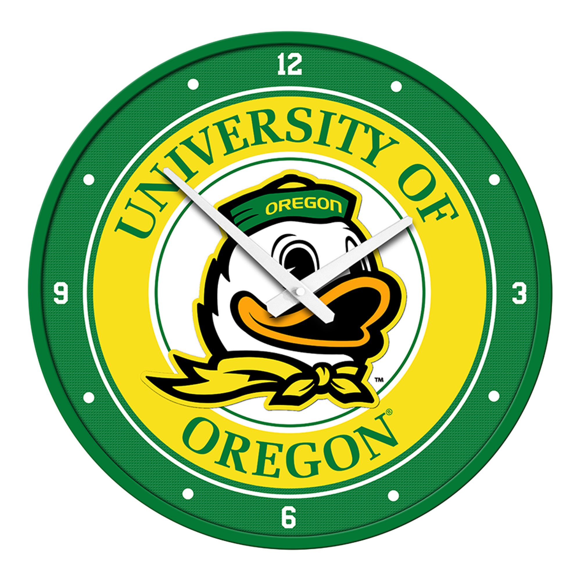 Yellow Oregon Ducks Modern Disc Wall Clock