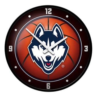 Orange UConn Huskies Basketball Modern Disc Wall Clock