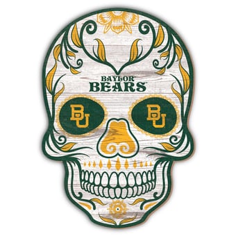 Baylor Bears 12'' Sugar Skull Sign