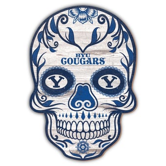 BYU Cougars 12'' Sugar Skull Sign