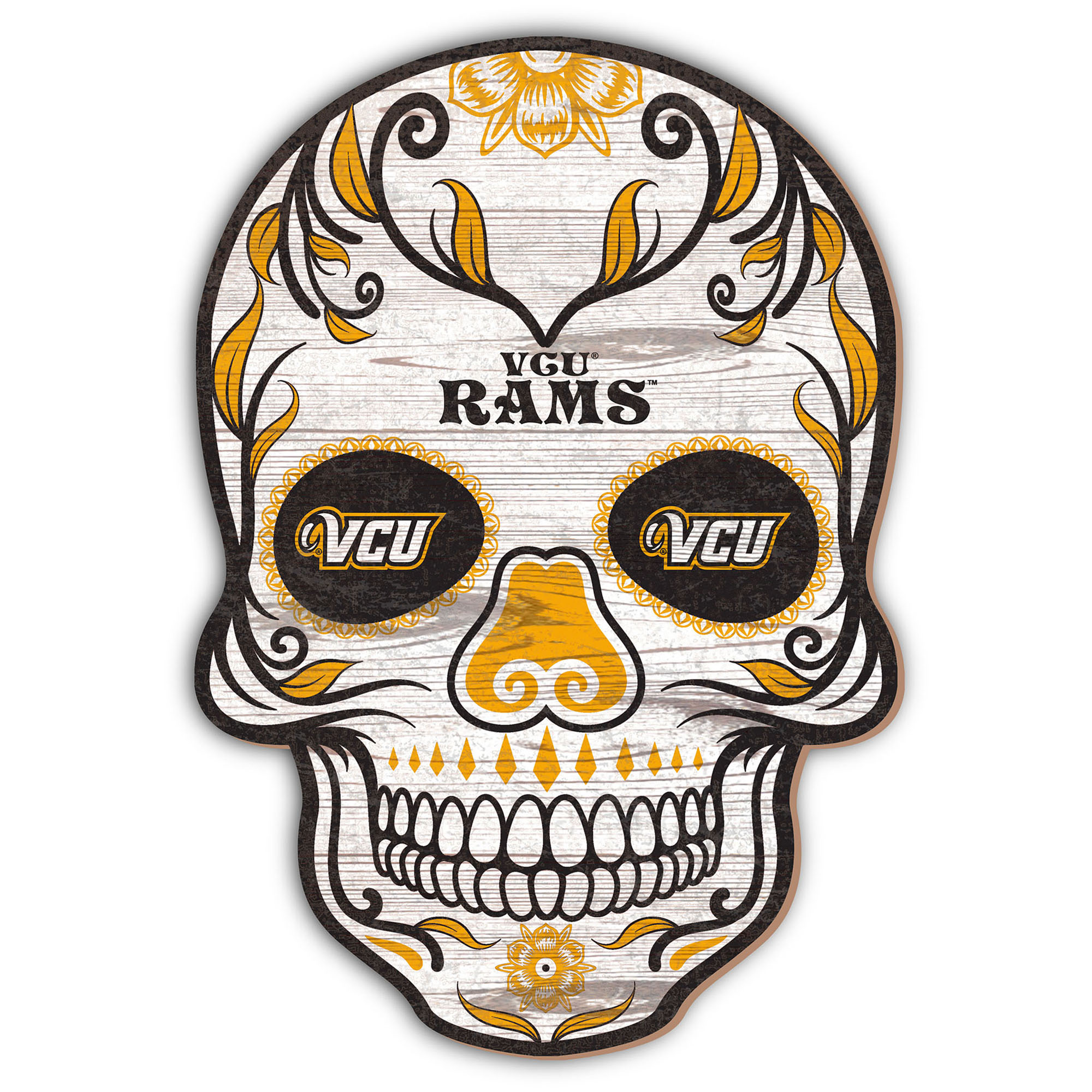 VCU Rams 12'' Sugar Skull Sign