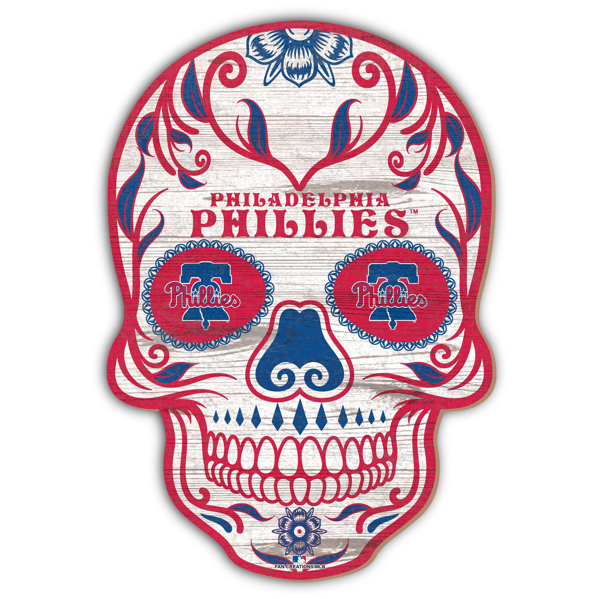 Philadelphia Phillies 12'' Sugar Skull Sign