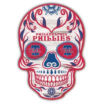 Philadelphia Phillies 12'' Sugar Skull Sign