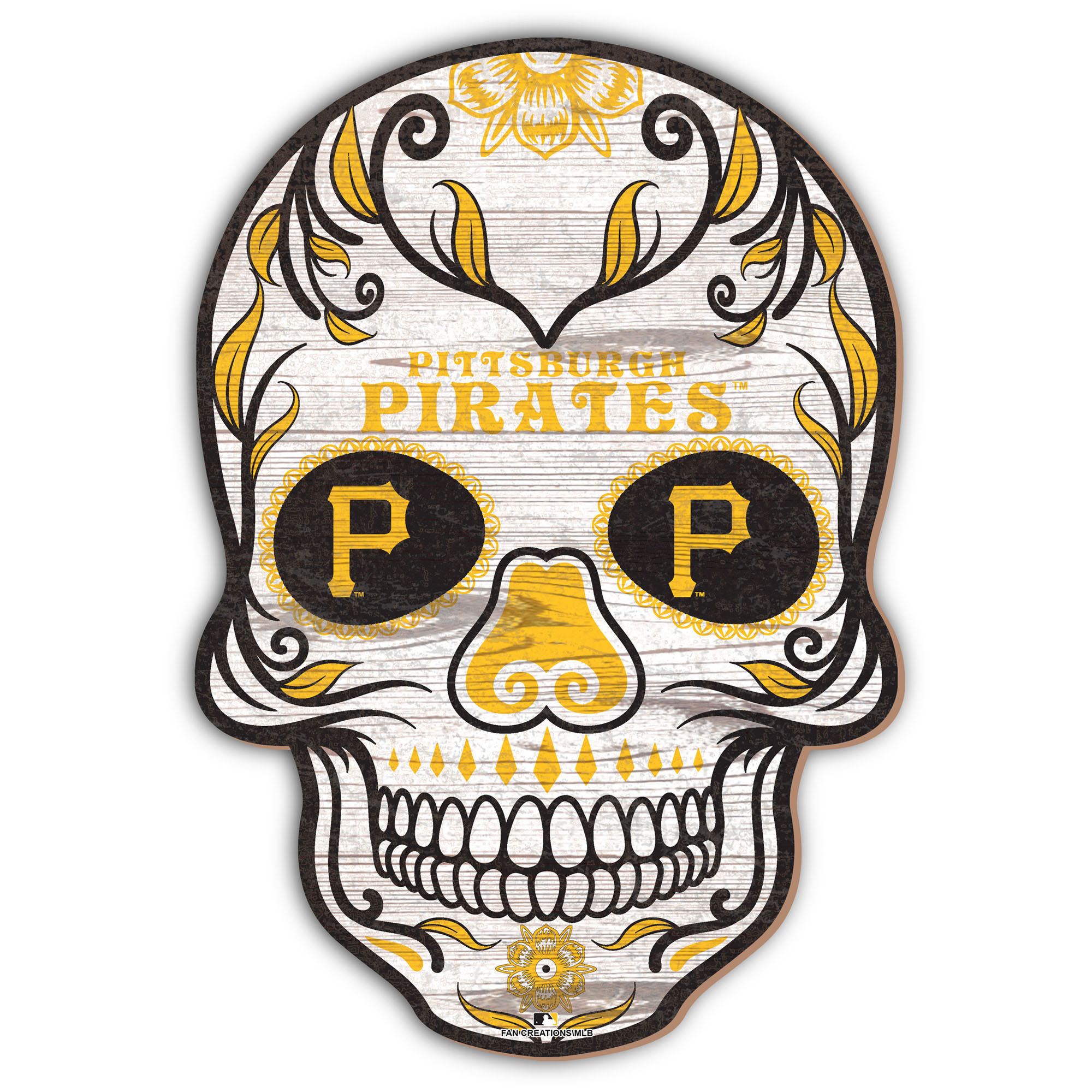 Pittsburgh Pirates 12'' Sugar Skull Sign