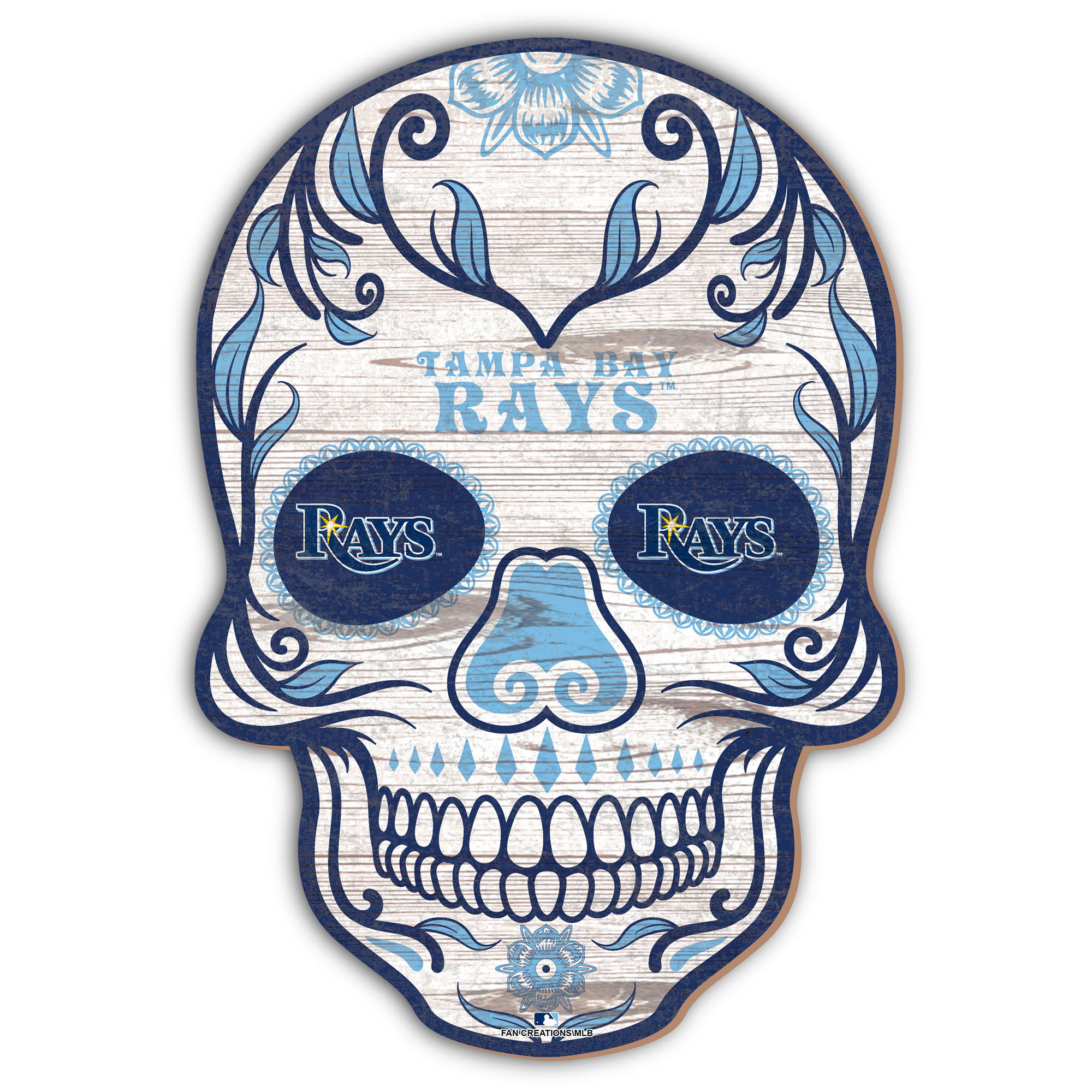 Tampa Bay Rays 12'' Sugar Skull Sign